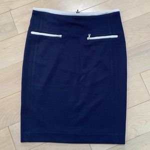 Lacoste stretch navy blue white trim skirt